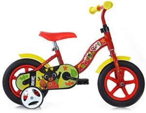 Dino Bikes Unisex – Erwachsene 169961 Giordanoshop Kinderfahrrad 10 Zoll Eva ohne Bremse Bing rot, Weiß, Size#1.Value