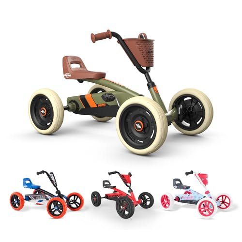 Der BERG Buzzy Retro Green ist ein hochwertiges und stabiles Pedal-Gokart für Kinder ab 2 Jahren. Dank seines Direktantriebssystems, der pannensicheren EVA-Reifen und der robusten Verarbeitung bietet es sicheren und komfortablen Fahrspaß. Kleinere Schwächen bei der Größenanpassung und fehlende Bremsen schränken den Einsatzbereich jedoch etwas ein.