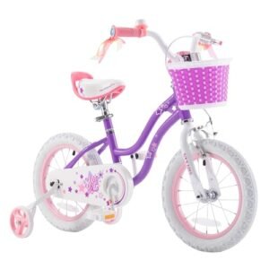 RoyalBaby Stargirl Kinderfahrrad Mädchen 12 14 16 18 20 Zoll Kinderfahrrad mit Korb für Alter 3-12 Jahre