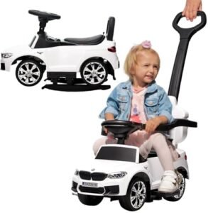 Actionbikes Motors Lauflernwagen BMW M5 | Lizenziert – Bobby Car – Laufrad – Bobbycar – Kinderauto – Rutschauto mit Schiebestange – Kinderfahrzeuge – Lernspielzeug – Rutschfahrzeug ab 1 Jahr (Weiß)