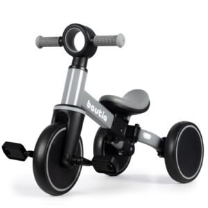 Bautia Dreirad für Babys, Jungen und Mädchen, 2 Jahre, Fahrrad mit 3 Rädern für Kinder, 1-4 Jahre, Spielzeug Fahrrad 4-in-1, mit abnehmbaren Pedalen