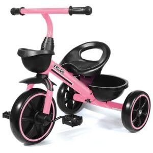 KRIDDO Laufräder Laufrad Kinderdreirad, Dreirad für Kinder für 24 Monate bis 5 Jahre, Lauffahrrad Lauflernhilfe, Geschenk für Kleinkinder von 2-4 Jahren, Dreiräder, Rosa