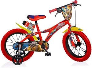 Gormiti Kinderfahrrad Jungen 16 Zoll mit Bremsen am Lenker Stützräder Rot