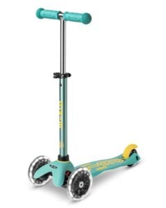 Micro Mini Deluxe Kinderroller, Verstellbarer Lenker Leuchtrollen für Jungen und Mädchen
