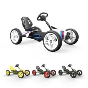 BERG Pedal-Gokart Buddy BMW Street Racer | Kinderfahrzeug, Tretfahrzeug mit hohem Sicherheitstandard, Luftreifen und Freilauf, Kinderspielzeug geeignet für Kinder im Alter von 3-8 Jahren, Schwarz/Weiß